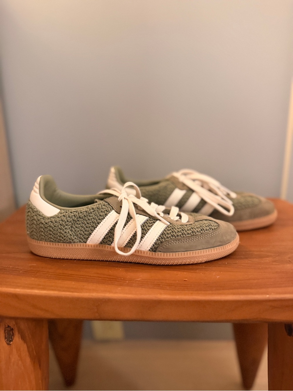 adidas Olive Green and White Women's Casual Sneakers